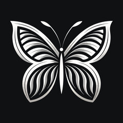 Modern Butterfly Logo Design with Clean Lines and Abstract Style Illustration