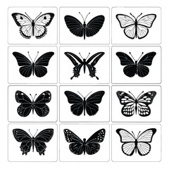 Set of Butterfly Icons – Vector Set
