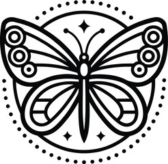 Minimalist Butterfly icon Vector Art