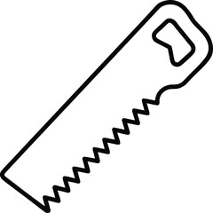 Minimalist Handsaw Icon with a Teeth Pattern Outline