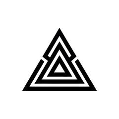 Triangle Interlock Logo Icon Vector Illustration