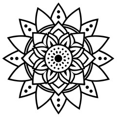Mandala Dot Art Line Illustration