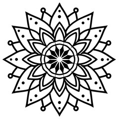 Mandala Dot Art Line Illustration