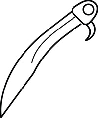 Obraz premium Monochrome Line Art of a Nail Puller with Curved Claw