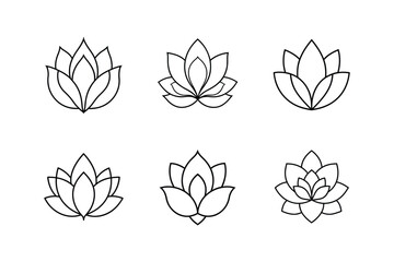 flower petals icon line art vector illustration