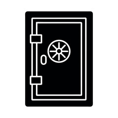 Vault Door with Dial Icon Vector Illustration