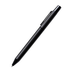 Elegant black pen on a dark surface isolated on transparent background