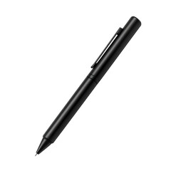 Elegant black pen on a dark surface isolated on transparent background