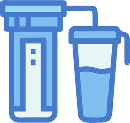 water filter vector icon on white or transparent background. plumbing tools. Editable and Printable sticker.