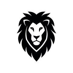 Lion Face Silhouette Logo Icon Vector Illustration