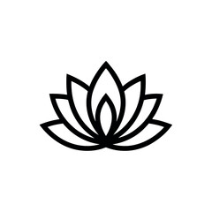 Lotus Flower Unfolding Logo Icon Vector Illustration