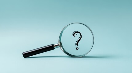 The magnifying glass highlighting a question mark for exploration and discovery.