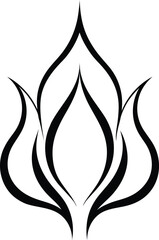 Petal Shaped Flame Silhouette Blending with Tribal Art