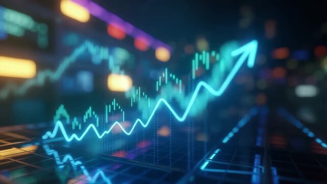 Stock market analysis trend graph financial data chart investment business growth success