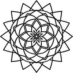 Geometric Mandala Minimalist Line Art Design