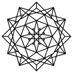 Fototapeta premium Geometric Mandala Minimalist Line Art Design