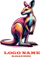 kangaroo vector white background .
