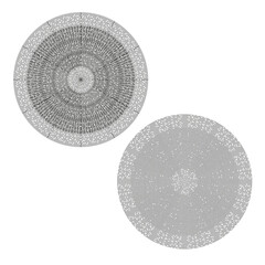 Circular geometric patterns. Abstract Vector design. Concentric line illustration. Grey white background.