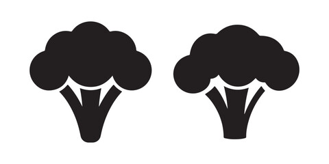 Healthy Broccoli Vegetable Silhouettes for Nutritional and Food Concepts