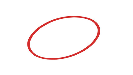 Red Highlighter Circle Marker for Highlighting Text on Transparent Background