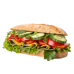 Veggie Sandwich isolated on transparent background  
