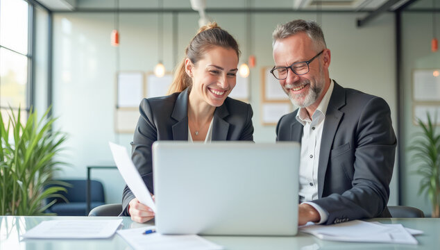 two office workers with documents