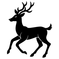 Fototapeta premium Running Deer isolated on a white background.