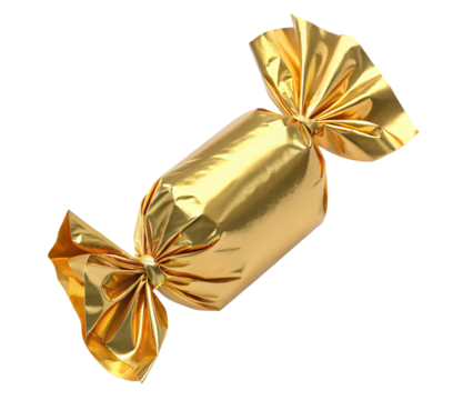 Luxurious golden candy with shiny wrapping perfect for elegant gift or special event decor