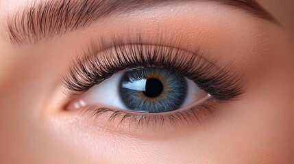 Fototapeta premium Close-up of woman's eye with extended lashes (1)
