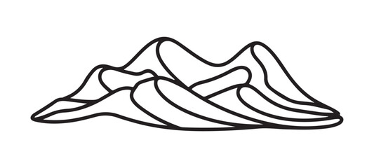 Minimalist Outline Desert Dunes Design for Arid Landscapes and Travel