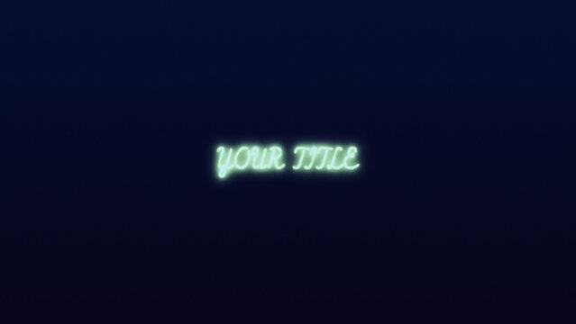 Clean Neon Title Animation for Wide Screen