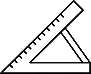 Vector Line Art of a Combination Square with a Ruler