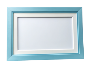 Elegant modern blue photo frame with sleek white border for stylish home wall art decoration