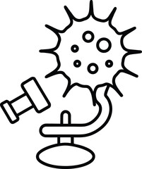 Virus Under a Microscope Icon with a Zoom Effect