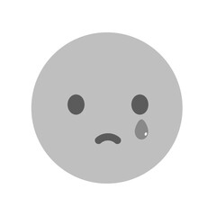 涙を流して泣いている顔の絵文字 - 悲しみやトラブルでツラそうなシンプルな泣き顔のアイコン･イラスト