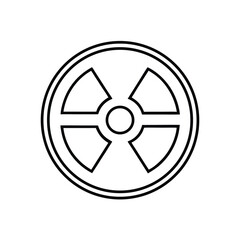 Radiation Hazard Line Icon – Minimalist Nuclear Warning Symbol in Black and White