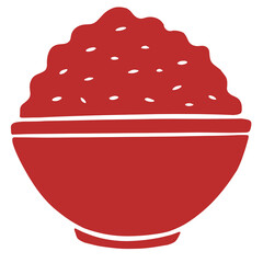 red silhouette bowl of rice illustration