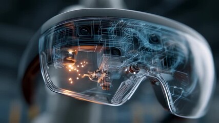 Innovative augmented reality glasses showcasing futuristic technology and intricate circuitry, highlighting advancements in wearable computing and user interface design