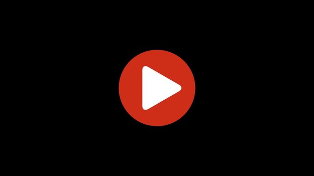 bold red circular play button with a white triangle symbol, representing video playback or media streaming. Ideal for video apps, online platforms, streaming services, 