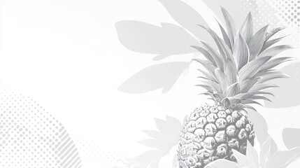 Monochromatic pineapple graphic with leaves