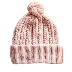 Cable knit hat isolated on transparent background