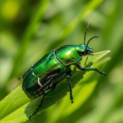 Fototapeta premium beetle on a leaf