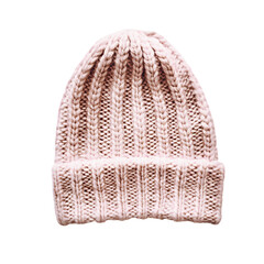 Cable knit hat isolated on transparent background