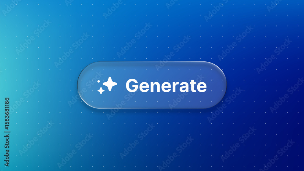 Fototapete Abstract liquid glass button for web interface design and creative digital concepts. Minimalistic geometric gradient background vector art.