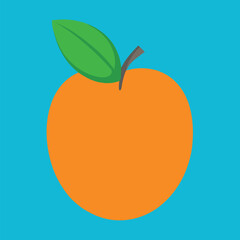 Fresh red apple and juicy orange fruit vector illustrations with green leaves, perfect for a healthy food icon or natural design element