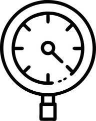 pressure gauge outline vector icon on white or transparent background. plumbing tools. Editable and Printable sticker.