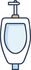 urinal for plumbing vector icon on white or transparent background. plumbing tools. Editable and Printable sticker.