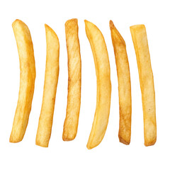 Transparent background with french fries isolated on transparent background  
