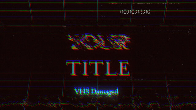 VHS Glitch Damaged Title Animation for Wide Screen