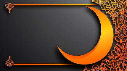 Ornate Islamic-themed background with crescent moon
